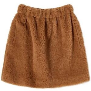 MaxMara Tan Camel Fur Mini Skirt